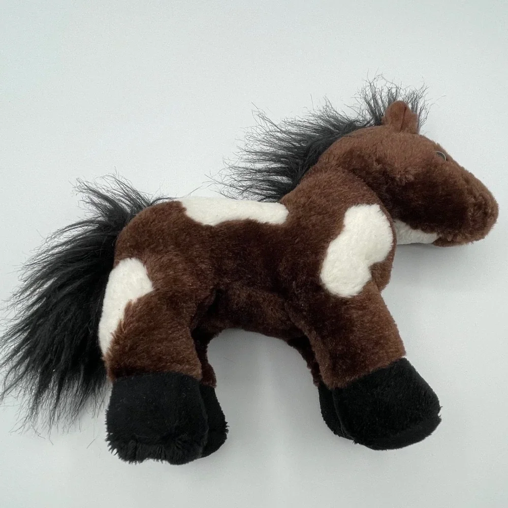 Ganz Webkinz Pinto Horse Brown White Spotted Plush Stuffed Animal HM147 9.5 Inch